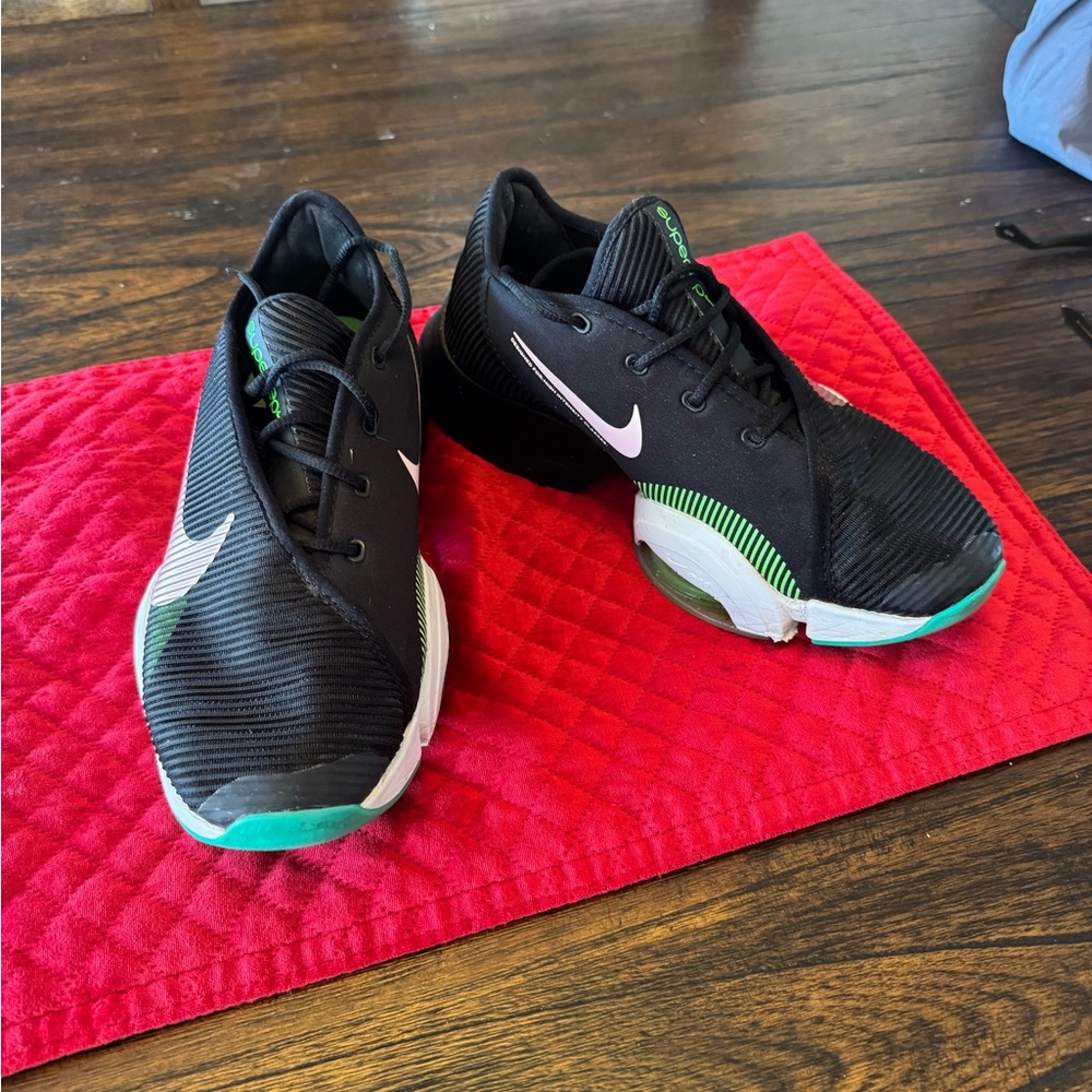 Nike Black and Green Athletic Shoes